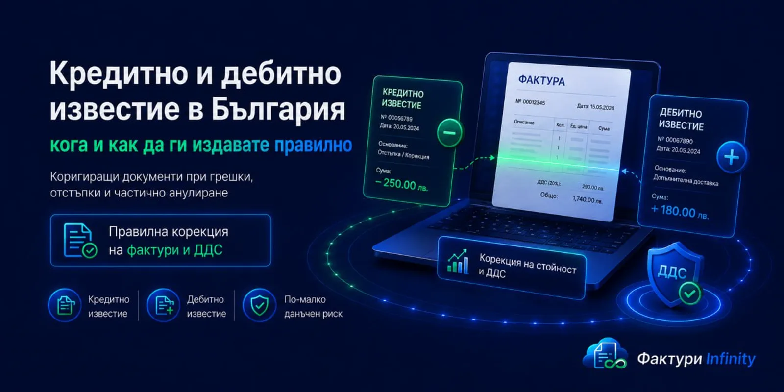 Кредитно и дебитно известие в България - кога и как да ги издавате правилно