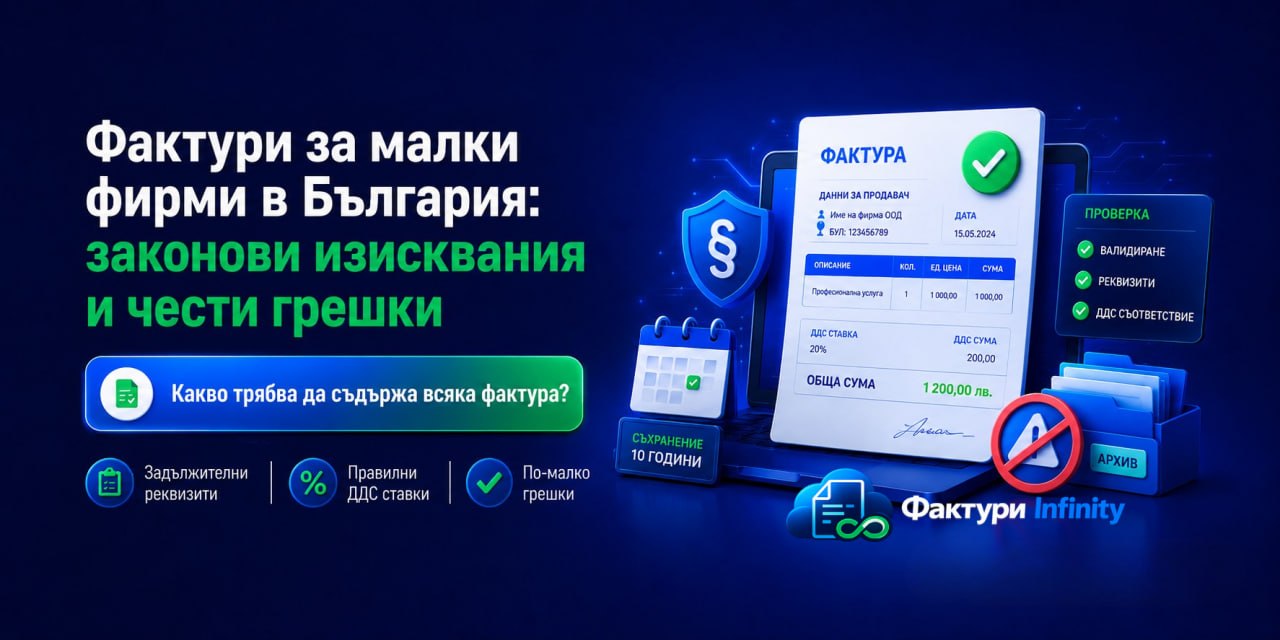 Фактури за малки фирми в България: законови изисквания и чести грешки